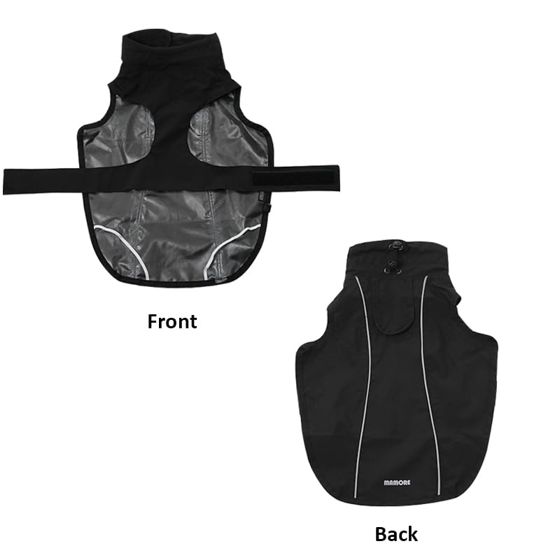 Adjustable Waterproof Dog Raincoat for Dogs (Black / X-Large(37-55lb))