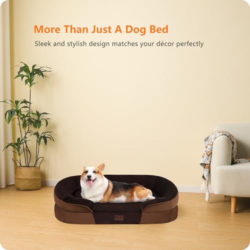 Orthopedic Waterproof Medium Dog Bed Sofa (Medium(36 x 25.5 x 6 inch) / Brown)