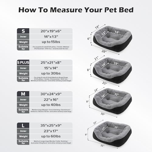 Dog Bed Medium Size (M (30"x24"x9") / Black)