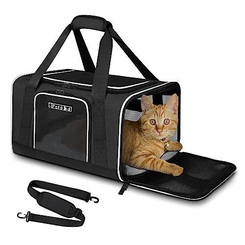 Small Pet Carrier 18" L x 11" W x 11" H Airline Approved (18.0"L x 11.0"W x 11.0"H / Black)