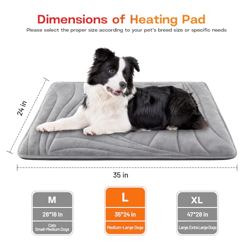 Dog Heating Pad with Washable Cover (L: 35'' x 24'')