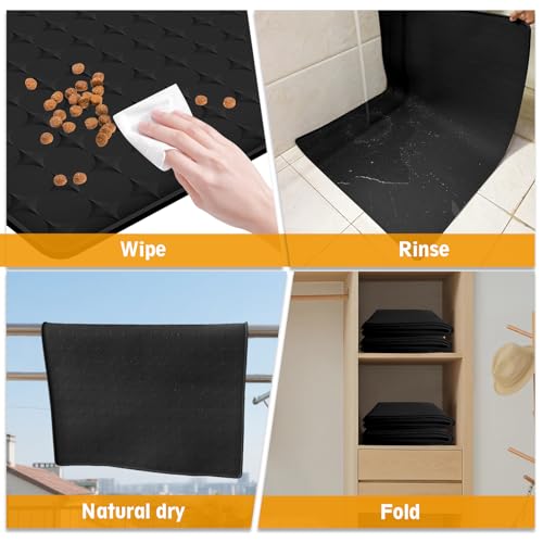 Extra Large Silicone Dog Food Mat 33.9"x21.9" (Black)