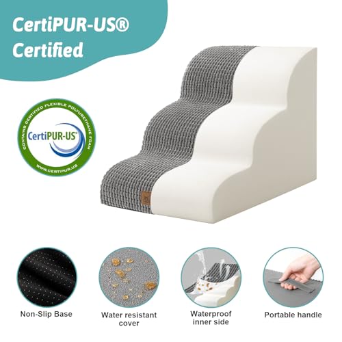 Dog Stair for Small Dog 15.7" H (Dark Grey / Standard:15.7"x22.4"x15.7")