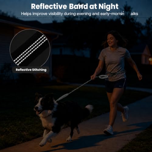 Hands Free Double Dog Leash (Black Grey)