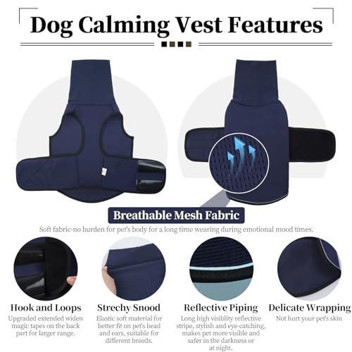 Breathable Dog Calming Jacket (XS / NavyBlue)