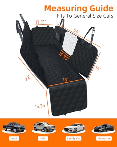 Dog Car Seat Cover for Back Seat (black)