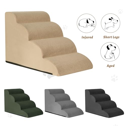 Dog Steps for Bed or Couch (Khaki / Standard 4-Step 17.4"H)