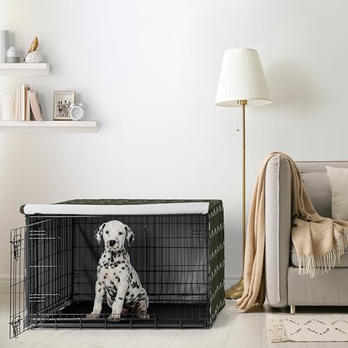 36in. Medium Dog Crate Cover (Green and White Arrows / 36.0"L x 23.5"W x 24.0"H)