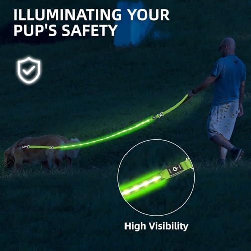 Light up Dog Leash for Night Walking (6 FT / Red)