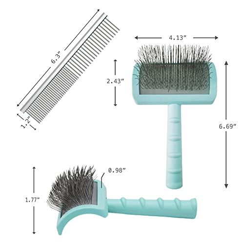 Large Slicker Brush & Green (green-comb)