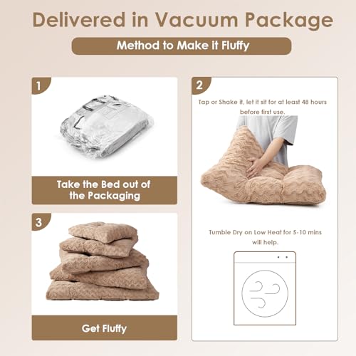 XXL Dog Bed 47x29 Inch (Camel / 47" x 29"x 4")