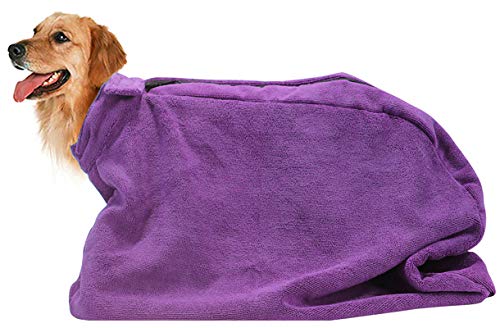 Premium Microfiber Dog Drying Bag (XX-Large / Purple)