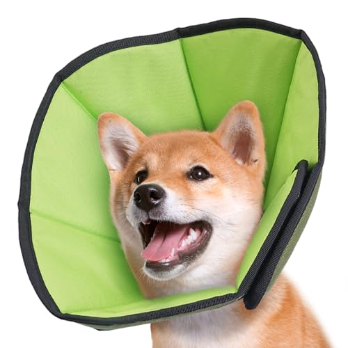 Soft Dog Cone After Surgery (Green / M (Neck:9"-11.8"))