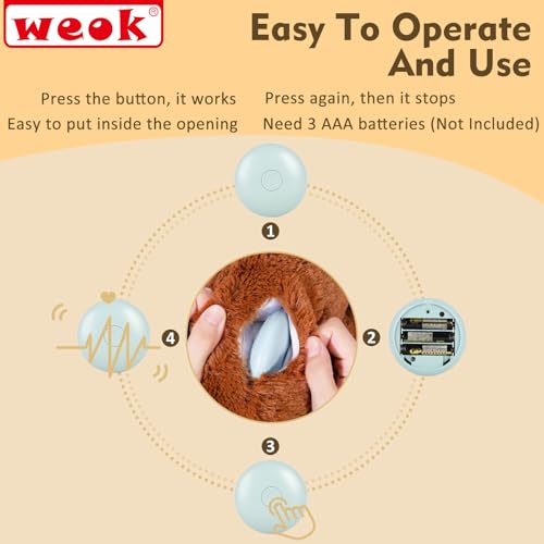 Puppy Heartbeat Toy for Separation Anxiety Relief (BROWN++++)