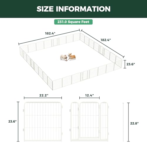 Homeplus Indoor Dog Playpen (White / 24"H)