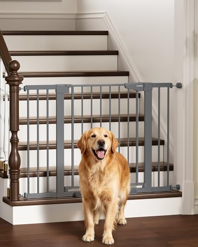 30 46" Baby Gate for Stairs (Cool Gray / 30"-46" W x 30.5" H)
