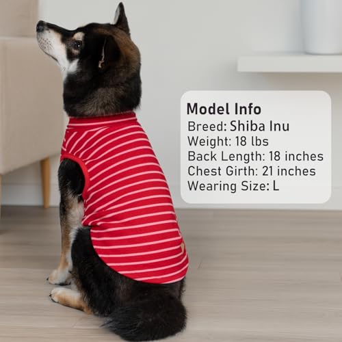 2Pack Dog Sweater for Small Dogs Soft Pet Coats Fleece Sweatshirt (Large (12-18lbs) / 9# Red+Red Stripe)
