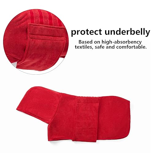 Dog Drying Coats with Hood (Medium / Red(Hood))