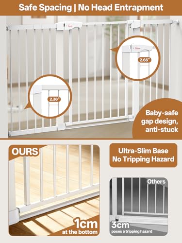 Baby Gate for Indoor Stairs & Doorways (White / 27.9-46.8")