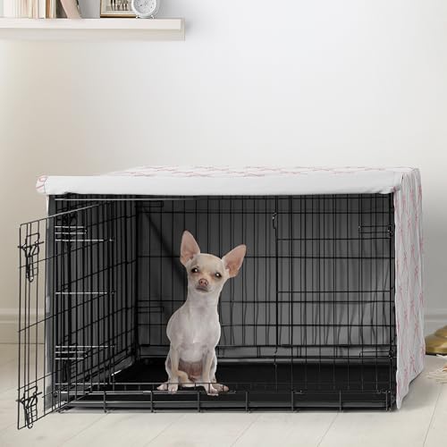 24in. Small Dog Crate Cover (Pink Bow / 24.0"L x 20.0"W x 18.5"H)