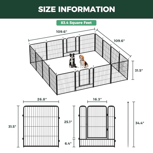Rollick Dog Playpen (Black / 32"H)