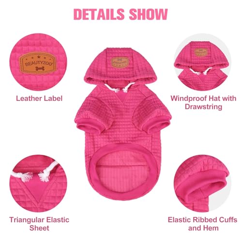 Dog Hoodies Sweater for Large Dogs (Rose Pink / XL (Back: 24",Chest: 34", Neck: 21"))