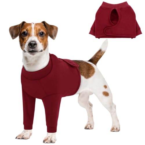 Dog Surgery Recovery Sleeve Front Legs (Medium / Burgundy)