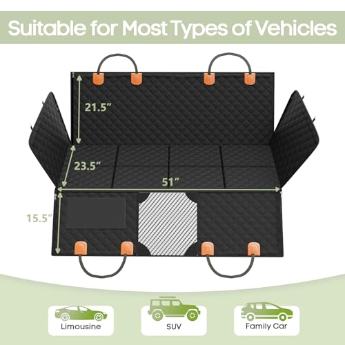 Dog Car Seat Cover for Back Seat (L - 51"W - For Car/SUV)