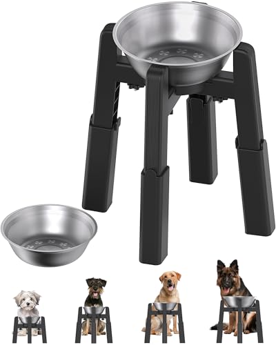 Elevated Dog Bowl (H: 6.3-10.6''; W: 6.1-10.4'')