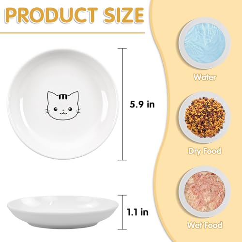 6 Pack Cat Food Bowl (White-C)