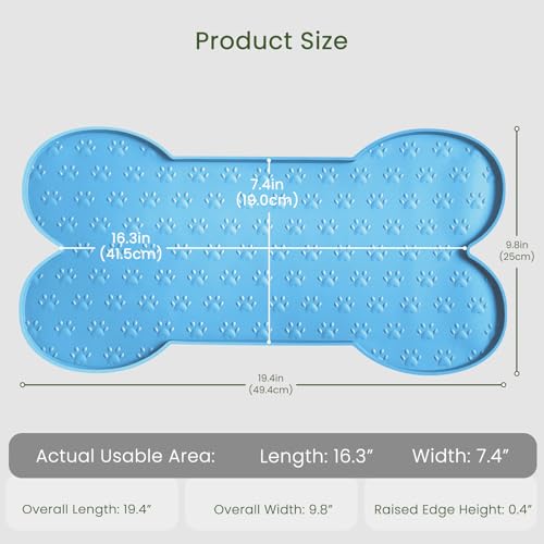 Dog Food Mat Anti (19.4" x 9.8" / Blue)