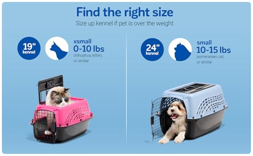 Dog Crate for Small Dogs and Cat Carrier (Two-door / 24.0"L x 16.8"W x 14.5"H / Pearl Tan)