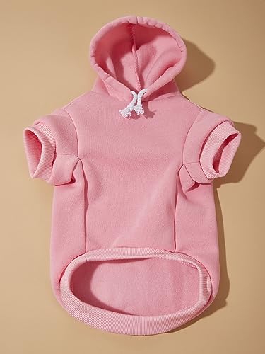 Basic Dog Hoodie Sweatshirt Puppy Sweater Warm Cat Costumes Pet Clothes for Chihuahua Puppy Kitten Small Medium Dogs Light Pink Large (Large / Light Pink)