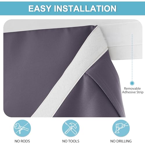 Blackout French Door Curtain (Grayish Purple / 26"W x 72"L (Pack of 1))