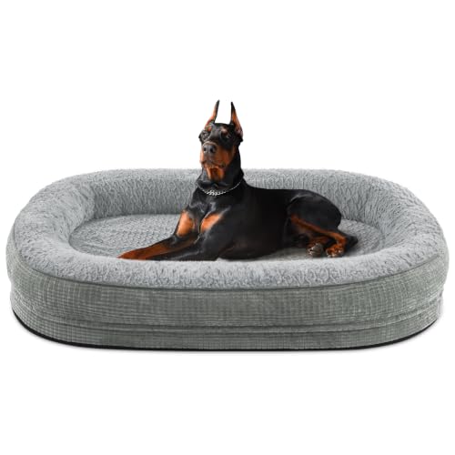 Orthopedic Dog Bed for Extra Large Dogs (Light Grey / 48"l X 35"w X 7.5"th)
