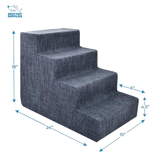 Dog Stairs & Steps (Dark Gray Linen / H: 18 Inches)