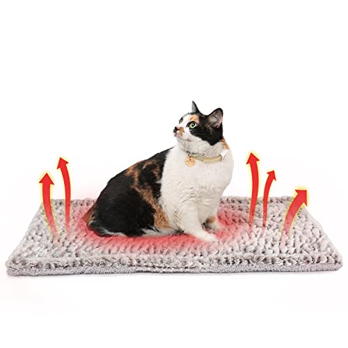 Self Warming Cat Bed Self Heating Cat Pad Pet Mat Indoor Outdoor (A: Light Grey / Medium)