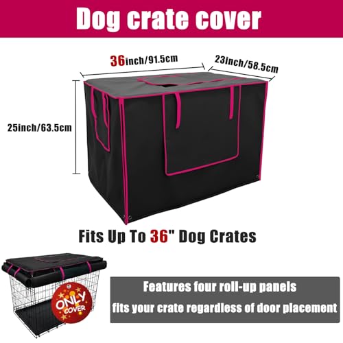 36 Inch Black Dog Crate Cover (36.0"L x 23.0"W x 25.0"H / Black)