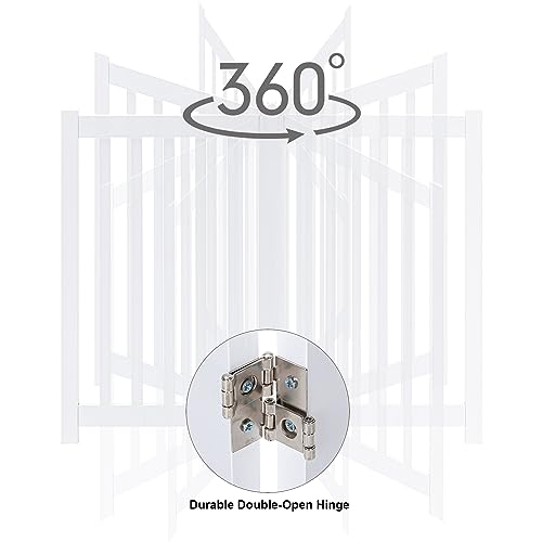 Wooden Free Standing Dog Gate 80" W x 30" H (White / 80"W x 30"H)