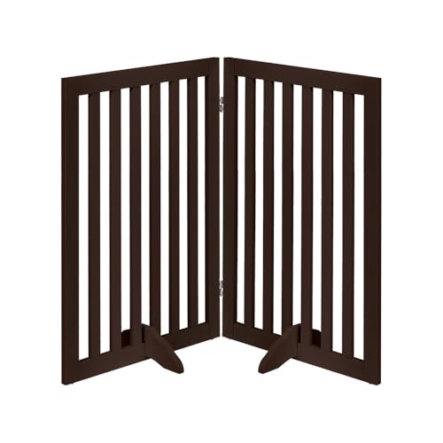 36”H Free Standing Pet Gate for Dog Cat (Espresso / 40"W×36"H)