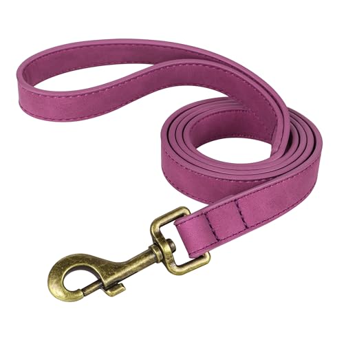PU Leather Dog Leash for Small Dogs (Purple / 3/4''x 4FT)