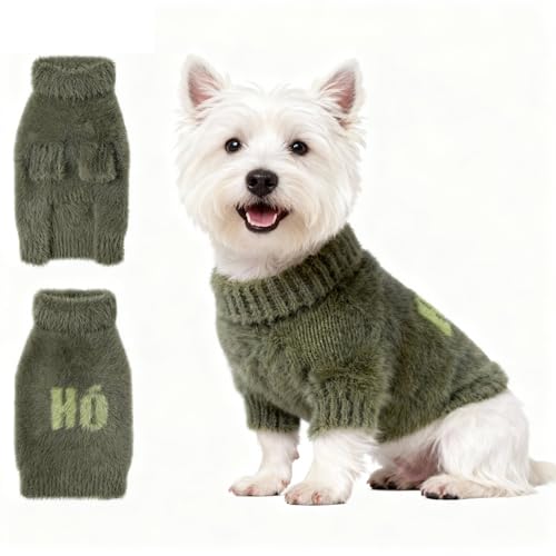Small Dog Furry Pullover Sweater (F Green(Order One Size Up) / Medium)