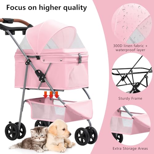 Pet Stroller for Small (pink)