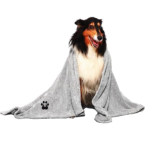 Extra Large Dog Towels for Drying Dogs (Grey / XL-55" * 36")