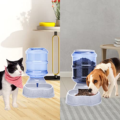 Pet Feeder and Water Food Dispenser Automatic Water Bowl for Dogs Cats (Waterer + Feeder)