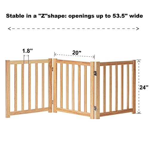 Wooden Free Standing Dog Gate 60" W x 24" H (Natural / 60"W x 24"H)