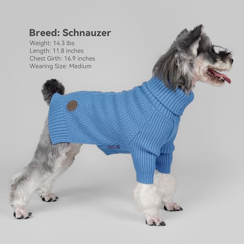 Dog Sweater Long Sleeve Warm Knit Sweaters for Large Dogs Boy Girl (Light Blue / XXX-Large)