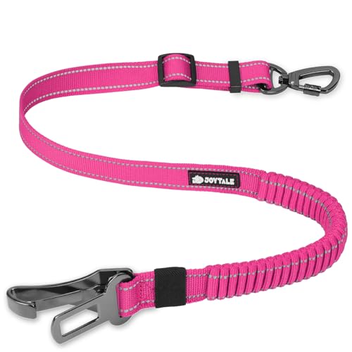 3-in-1 Bungee Dog Seat Belt for Car, Medium and Large Dogs, Hotpink (Hot Pink / (21.6-31.5) inch)