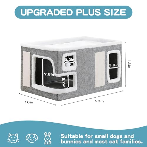 Large Cat Houses for Indoor Cats (Grey / X-Large)