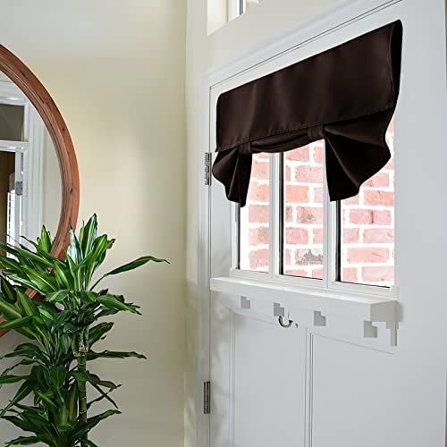 Door Window Curtains for Patio Door (Brown / 26"W x 20"L (Pack of 1))